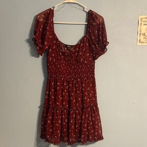 Trixxi Burgundy Floral Mini Dress